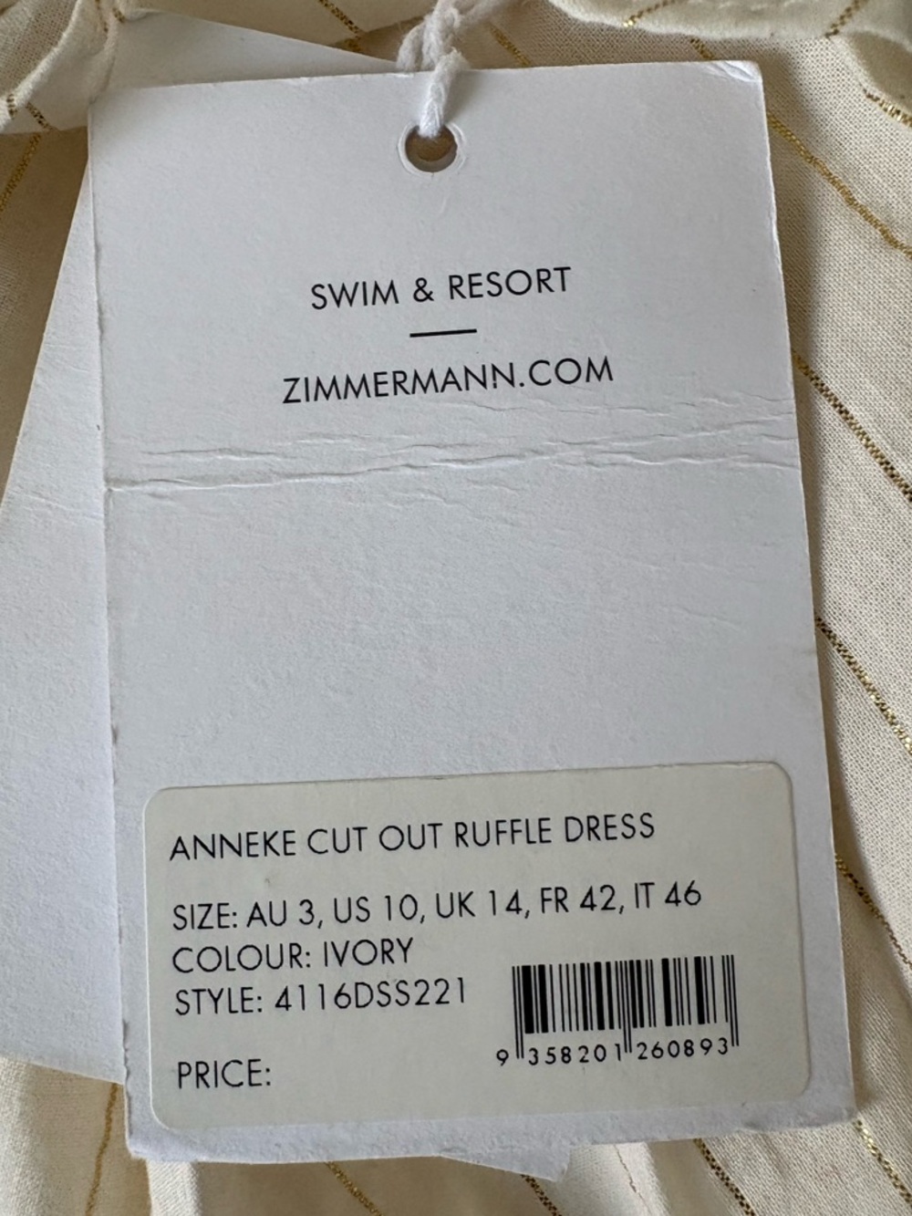 Zimmermann Anneke Cutout Ruffle Maxi Dress Resort wear Size 10 US NWT - Picture 14 of 15